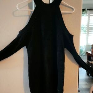 GUESS Black Cold Shoulder Sweater